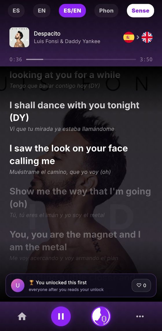 Despacito live karaoke — Spanish lyrics translated to English line by line